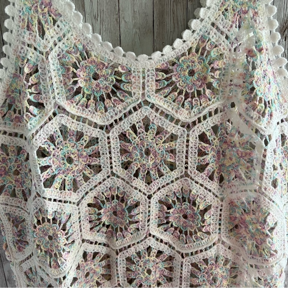 POL Crochet Rainbow Pastel Mini Dress - Picture 3 of 5